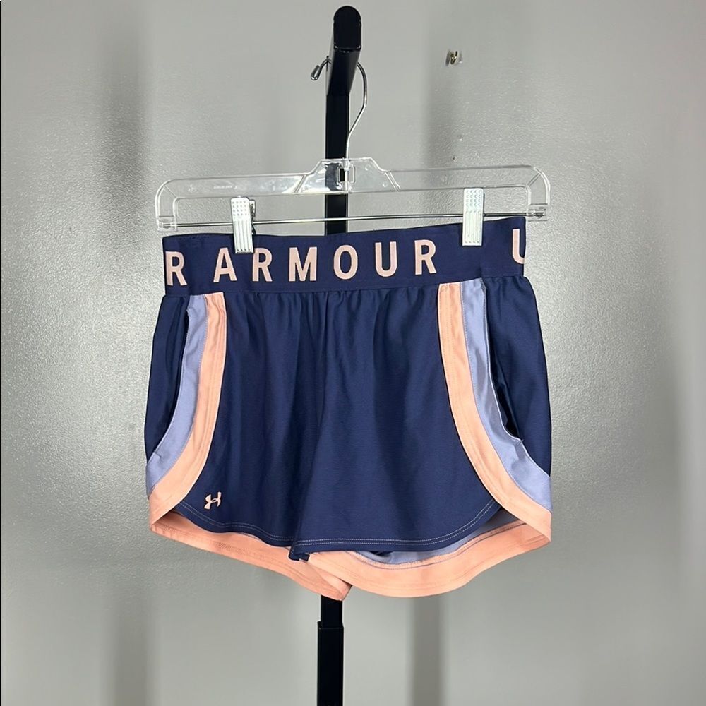 Under Armour Navy and Peach Athletic Shorts